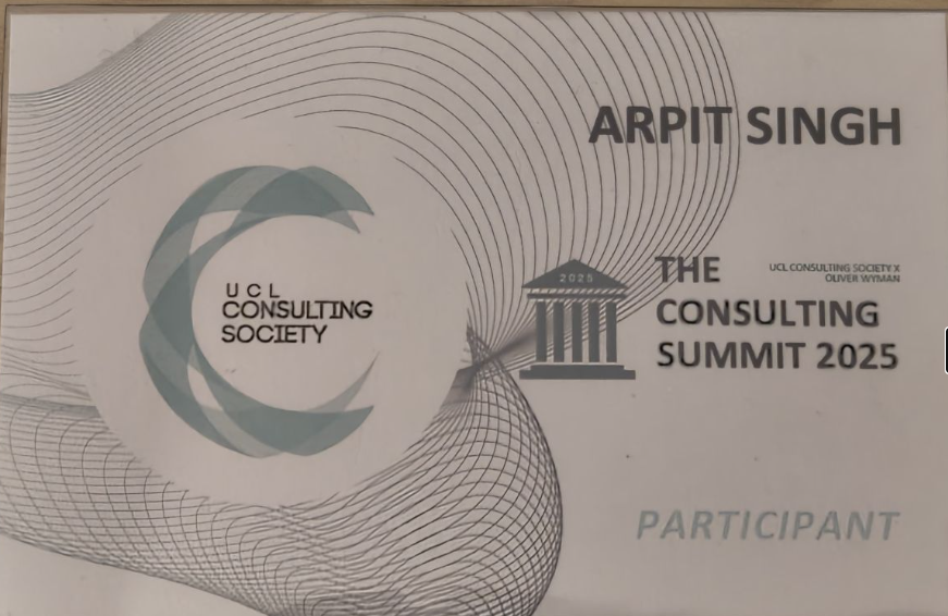 UCL Consulting Summit 2025 — Participant Certificate